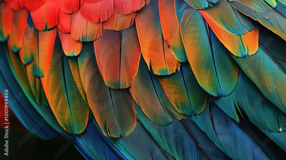 Obraz premium Colorful Feathers of a Tropical Bird