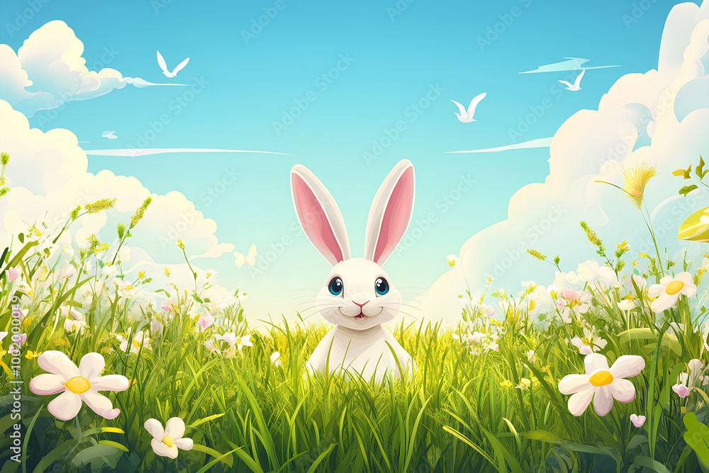 Fototapeta premium Background with Easter bunny