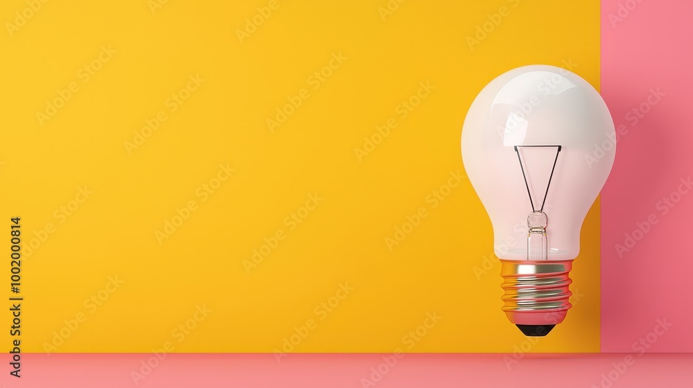 © Narongsag - Light Bulb On Yellow And Pink Background Creative Concept Idea Innovation Inspiration © Narongsag - Light Bulb On Yellow And Pink Background Creative Concept Idea Innovation Inspiration