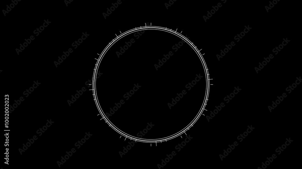 HUD circle rotation elements on a black background. HUD circle rotation elements on a black background.