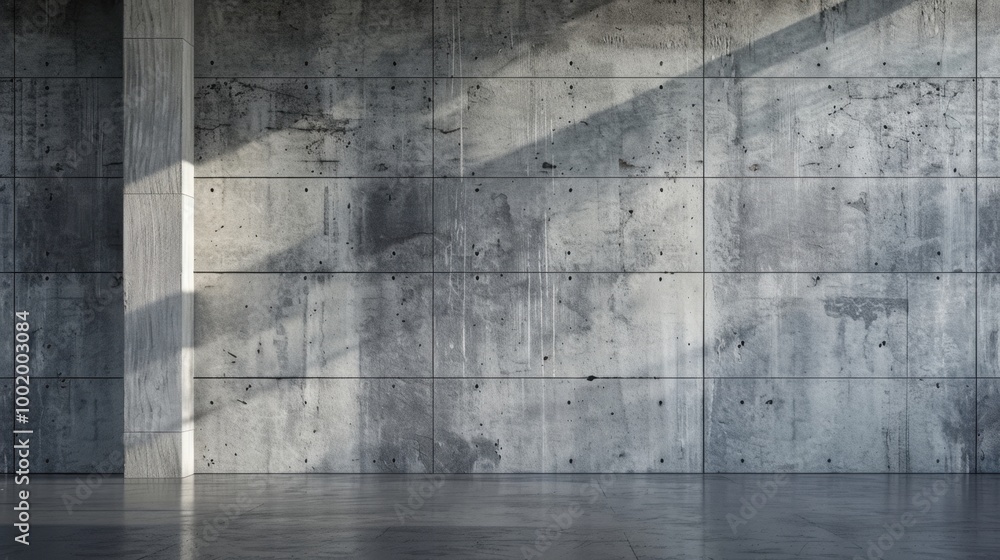 Industrial Concrete Wall with Light and Shadows Industrial Concrete Wall with Light and Shadows