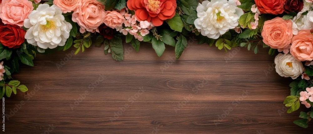 Rusticthemed floral arch backdrop, ideal for natureinspired events Rusticthemed floral arch backdrop, ideal for natureinspired events