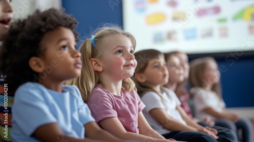 Engaged British Kids Learning from Educational Videos in Classroom Setting