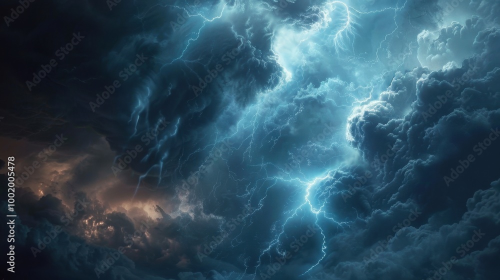 Dramatic Thunderstorm with Powerful Lightning Strikes Dramatic Thunderstorm with Powerful Lightning Strikes