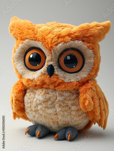 Adorable Stuffed Owl Toy with Big Eyes photo