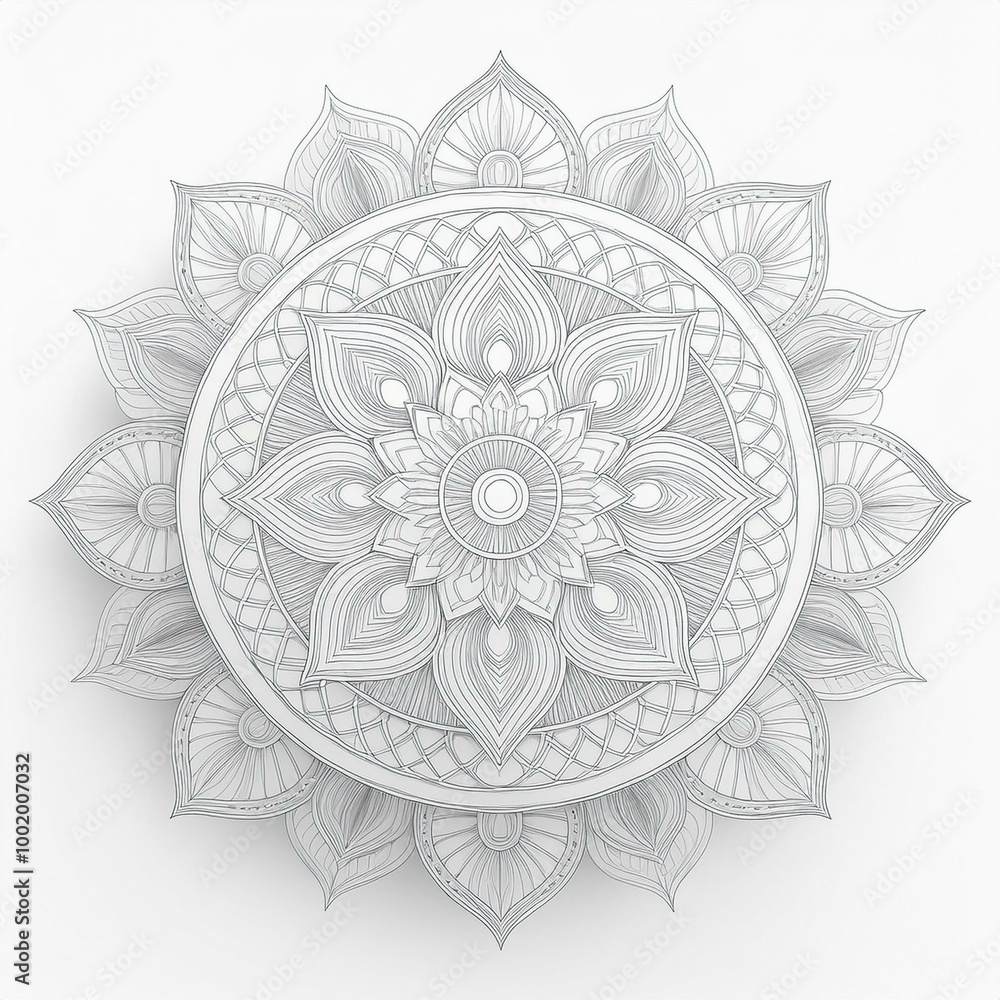 Mandala art design also called rangoli, decorative elements on white background Mandala art design also called rangoli, decorative elements on white background