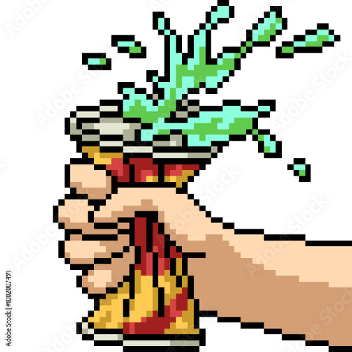 pixel art of soda can squeeze