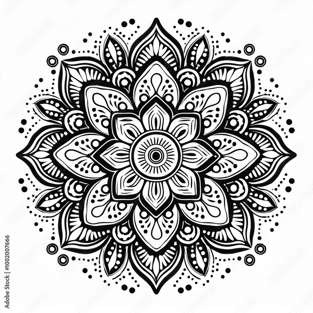 Mandala art design also called rangoli, decorative elements on white background Mandala art design also called rangoli, decorative elements on white background