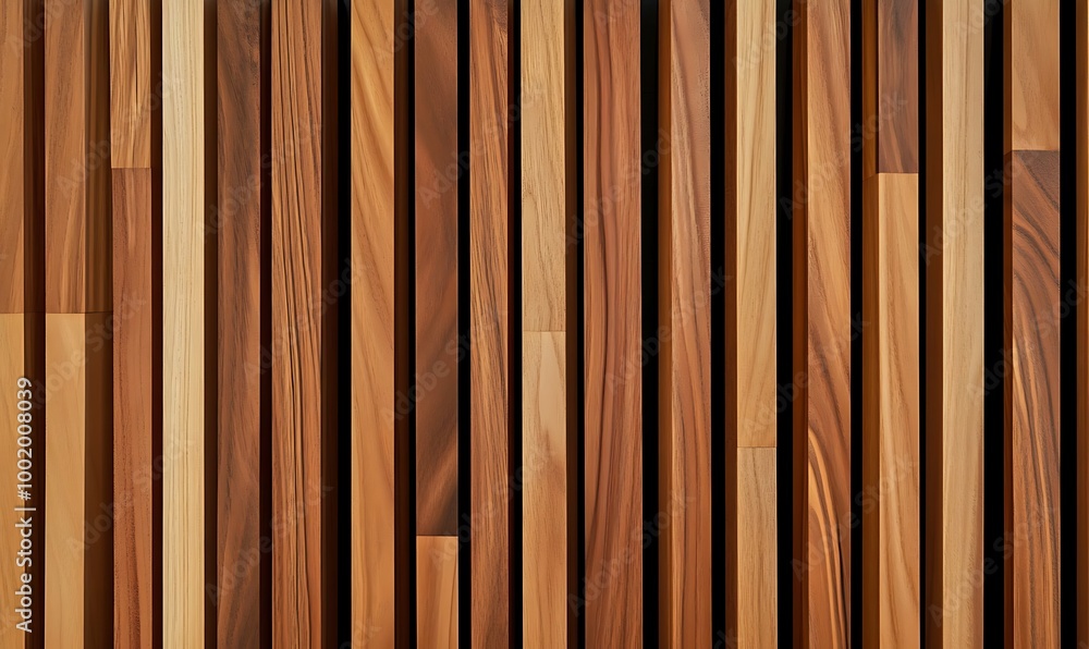 Wooden wall made of vertical panels. Line slats made of wood for a modern interior. Timber planks for cladding facades or fences. Material for cladding in construction. Wooden wall made of vertical panels. Line slats made of wood for a modern interior. Timber planks for cladding facades or fences. Material for cladding in construction.