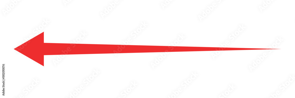 Long arrow vector icon. Red Long arrow vector, icon. Long red arrow icon backward pointing. Vector illustrator. Long arrow vector icon. Red Long arrow vector, icon. Long red arrow icon backward pointing. Vector illustrator.