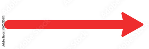 Long arrow vector icon. Red Long arrow vector, icon. Long red arrow icon backward pointing. Red arrows. Vector illustrator.