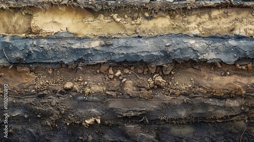 Layers of Soil in Cross-Section View photo