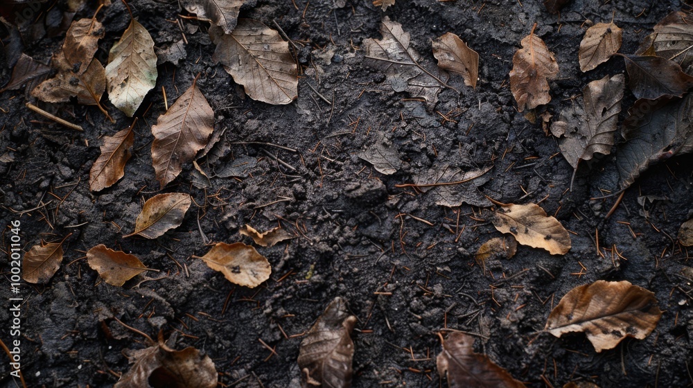 Fallen Leaves on Wet Ground in Autumn Light Fallen Leaves on Wet Ground in Autumn Light
