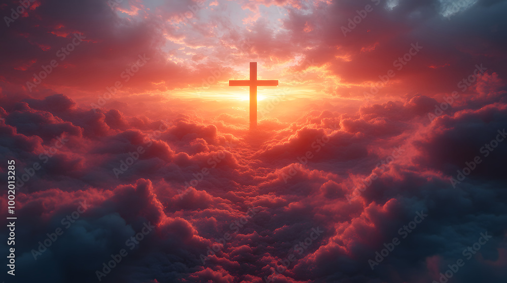 A Cross in the Sky Surrounded by Clouds Symbolizing Hope
A Cross in the Sky Surrounded by Clouds Symbolizing Hope