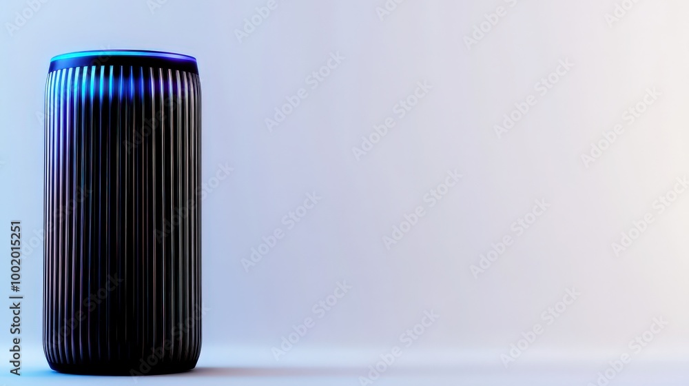 Modern speaker, sleek design with gradient colors, white isolated background. Modern speaker, sleek design with gradient colors, white isolated background.