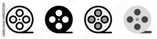 Editable film reel, movie roll vector icon. Movie, cinema, entertainment. Part of a big icon set family. Perfect for web and app interfaces, presentations, infographics, etc