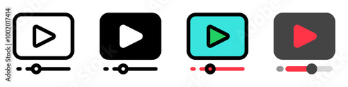 Editable video player, app, web, streaming vector icon. Movie, cinema, entertainment. Part of a big icon set family. Perfect for web and app interfaces, presentations, infographics, etc