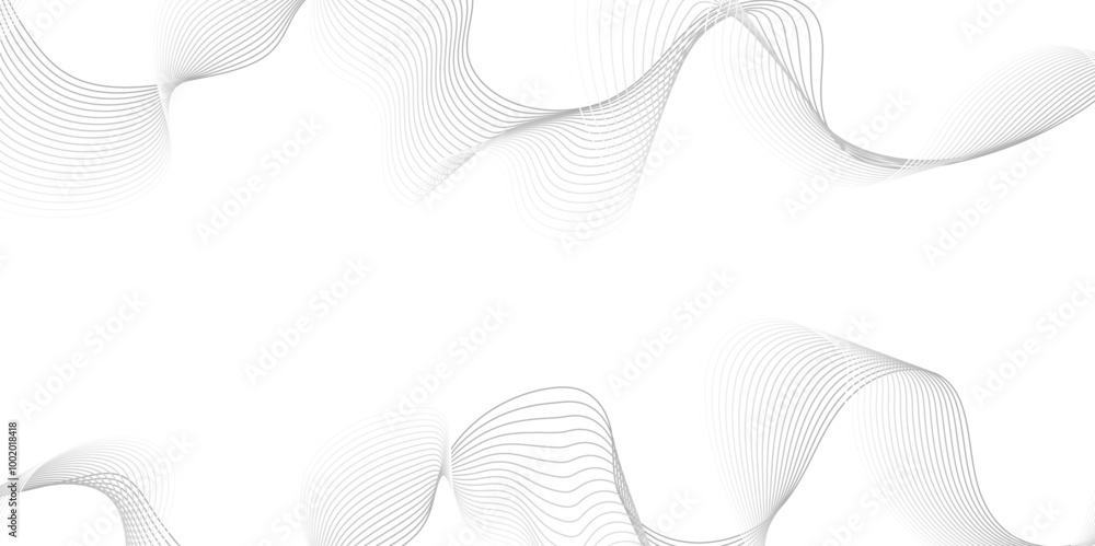 White wave curve lines banner background design. Abstract soft wave lines dynamic flowing gray light isolated background. Vector Illustration of the gray pattern of lines. Black stripes on white .
White wave curve lines banner background design. Abstract soft wave lines dynamic flowing gray light isolated background. Vector Illustration of the gray pattern of lines. Black stripes on white .