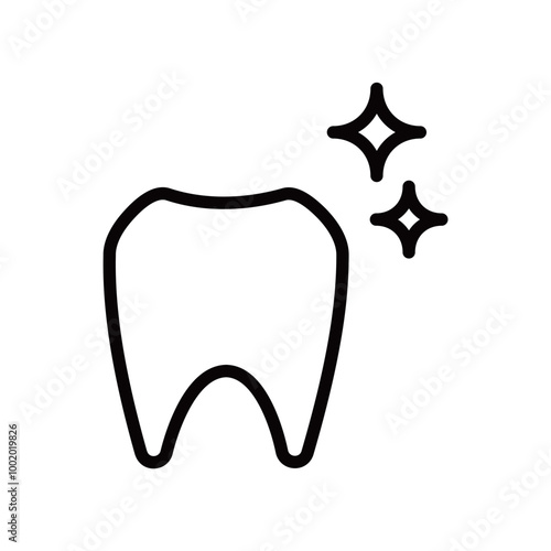 歯のアイコン　線画イラスト