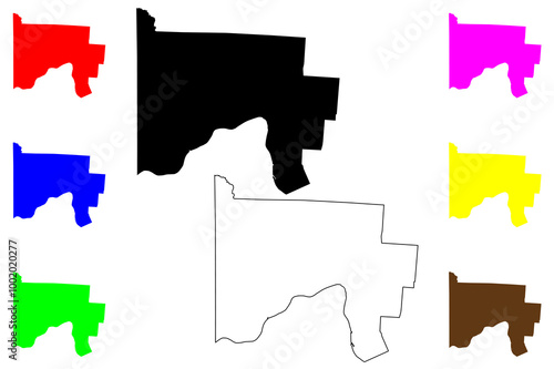 Scioto County, Ohio State (U.S. county, United States of America, USA, U.S., US) map vector illustration, scribble sketch map photo