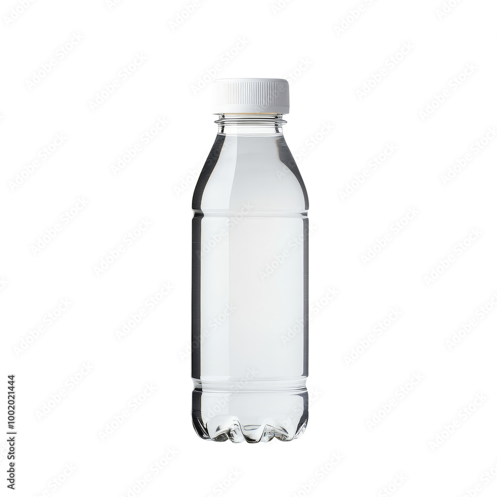 Plastic Water Bottle with White Cap Mockup Plastic Water Bottle with White Cap Mockup
