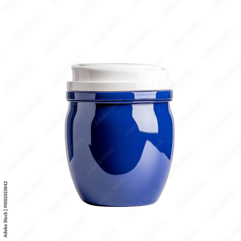 Blue Plastic Container with White Lid Blue Plastic Container with White Lid