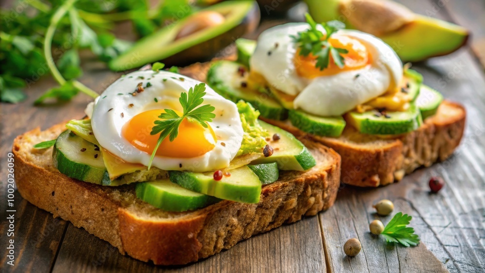 Poached egg on avocado toast, breakfast, food, brunch, healthy, delicious, meal, fresh, organic, appetizing, gourmet, plate Poached egg on avocado toast, breakfast, food, brunch, healthy, delicious, meal, fresh, organic, appetizing, gourmet, plate