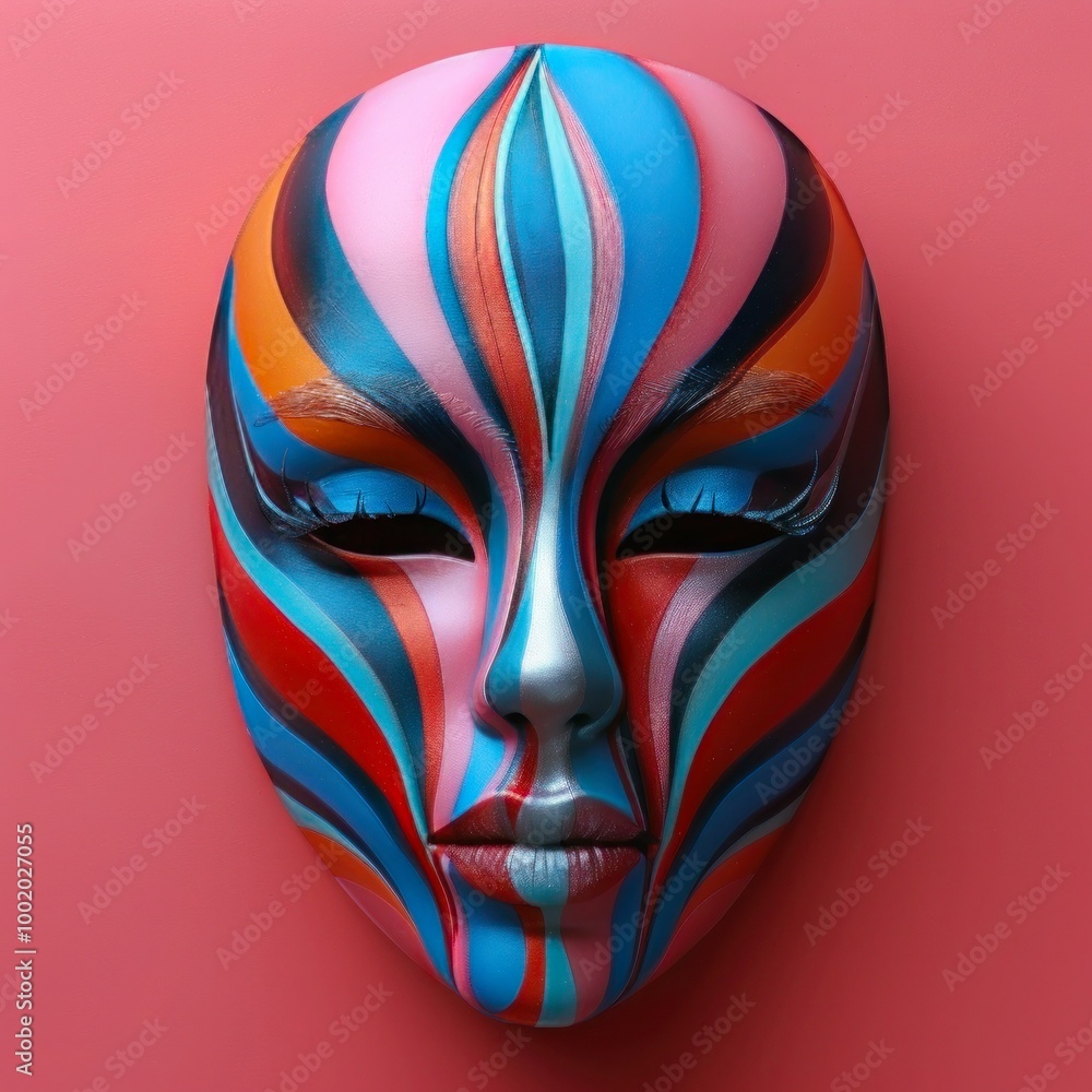 Carnival Mask Banner with Space for Text in Multicolors Carnival Mask Banner with Space for Text in Multicolors
