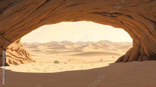 Desert Under Cliff