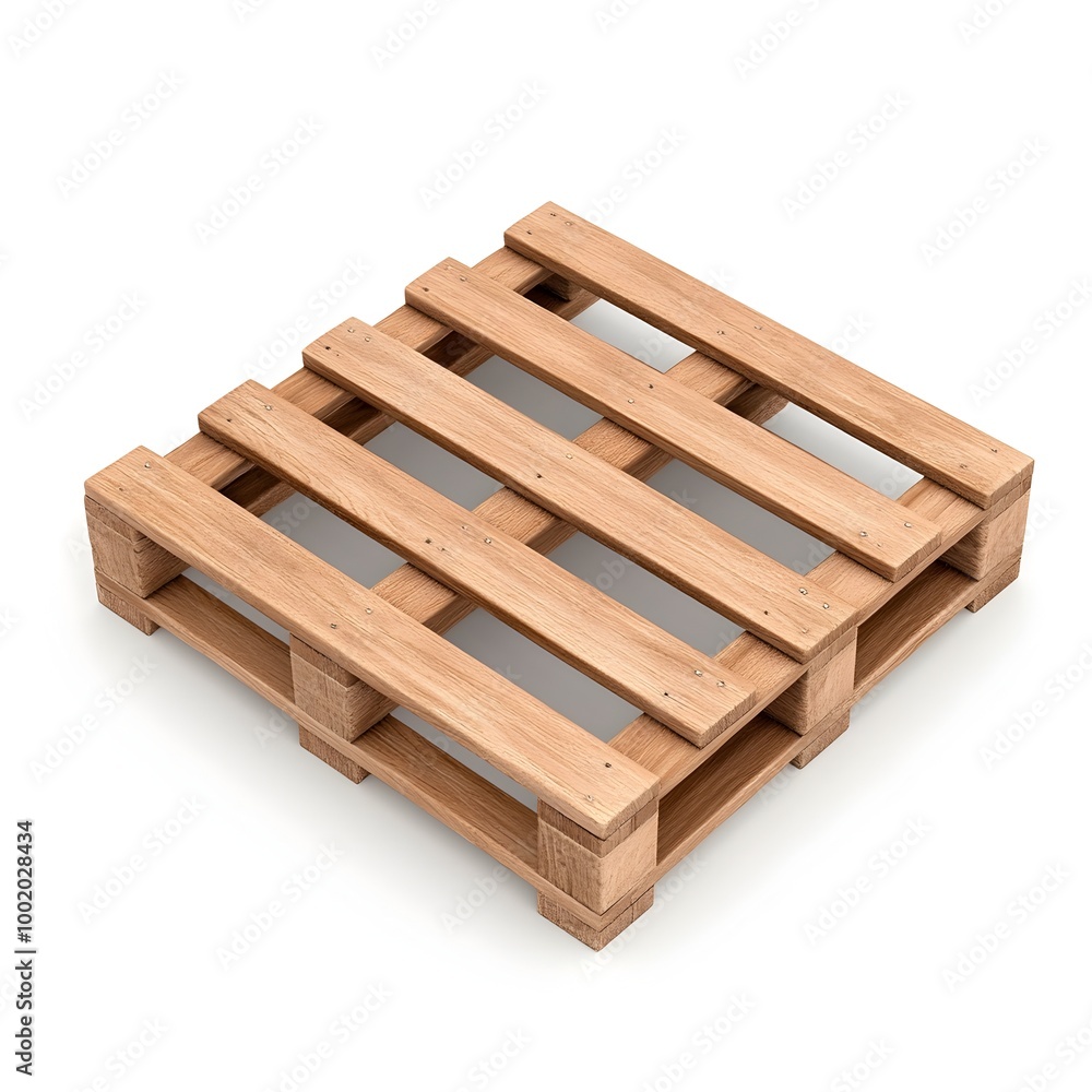 Detailed Wooden Pallet on White Background Rustic Cargo Container Shipping and Storage Concept Detailed Wooden Pallet on White Background Rustic Cargo Container Shipping and Storage Concept