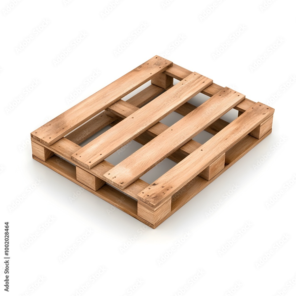 Detailed Macro Shot of a Flawless Wooden Pallet on White Background Detailed Macro Shot of a Flawless Wooden Pallet on White Background