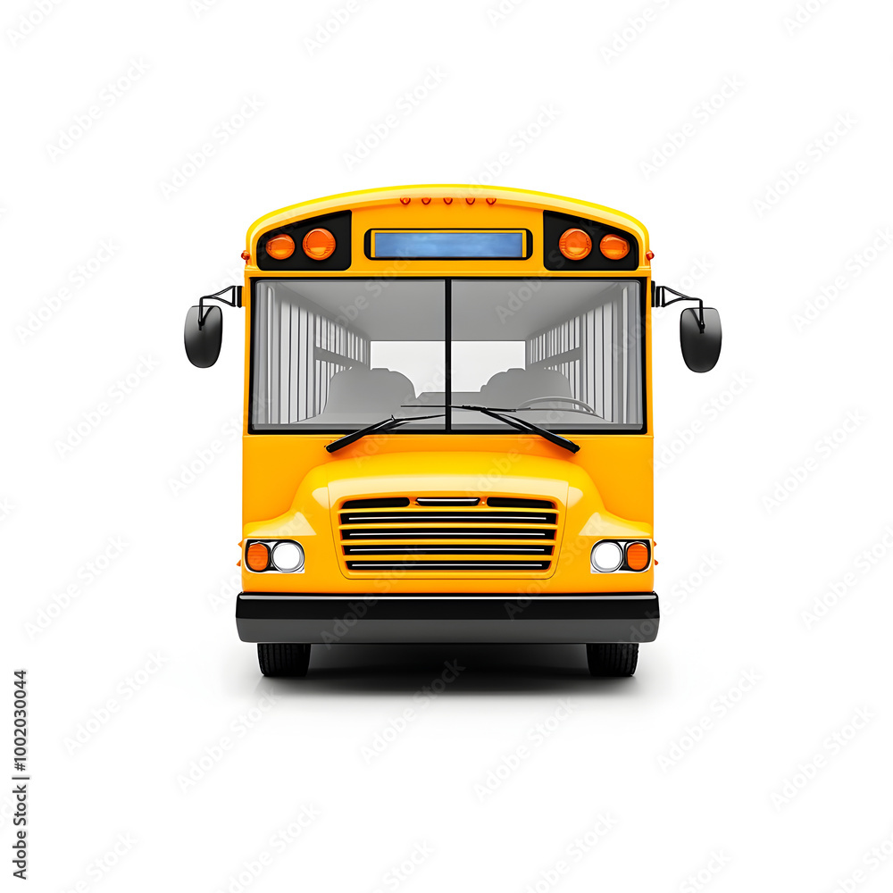 Pristine Yellow School Bus Isolated on White Background with Precise Details Pristine Yellow School Bus Isolated on White Background with Precise Details