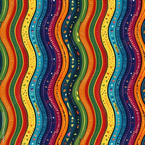 Cinco de Mayo Striped Blanket Vector Pattern for Ethnic Mexican Fabric or Party Decor