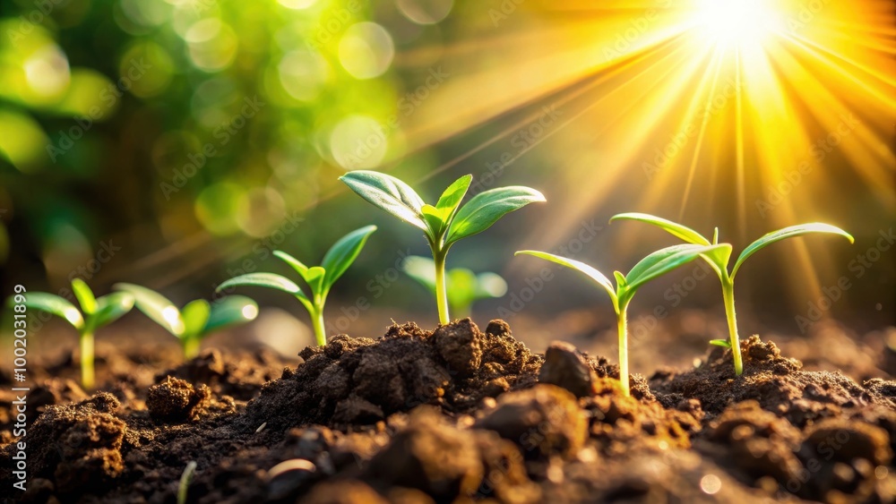 Seedlings in rich soil bathed in bright sunlight, seedlings, soil, sunlight, growth, green, plants, agriculture, gardening Seedlings in rich soil bathed in bright sunlight, seedlings, soil, sunlight, growth, green, plants, agriculture, gardening