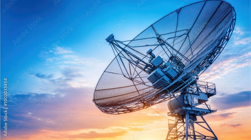 A large satellite dish points towards a vibrant sunset sky, signifying the search for knowledge and connection beyond our world. A large satellite dish points towards a vibrant sunset sky, signifying the search for knowledge and connection beyond our world.