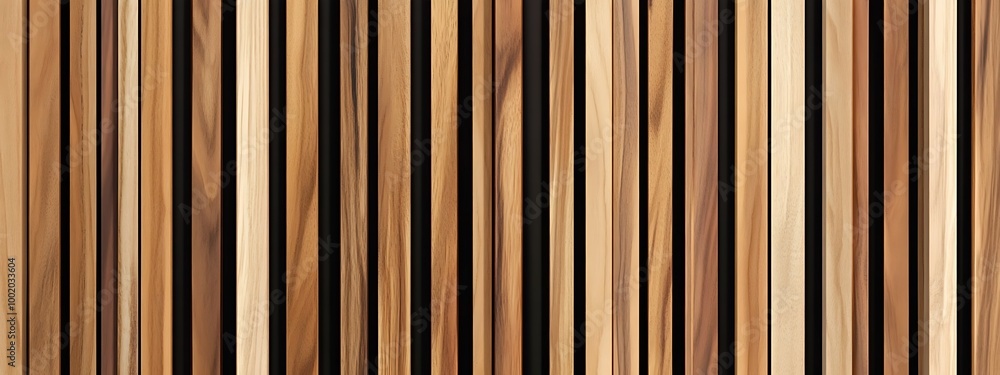 Wooden wall made of vertical panels. Line slats made of wood for a modern interior. Timber planks for cladding facades or fences. Material for cladding in construction. Wooden wall made of vertical panels. Line slats made of wood for a modern interior. Timber planks for cladding facades or fences. Material for cladding in construction.