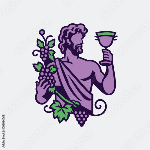 Dionysus Carrying Grapes Illustration