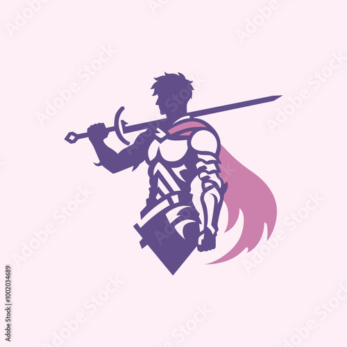 Silhouette of a Beautiful Sword Knight