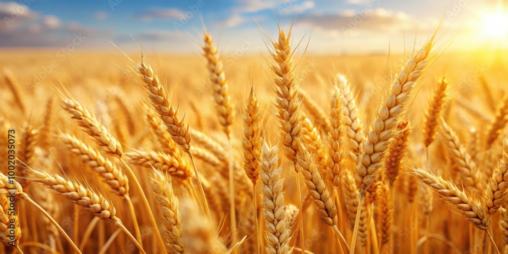 Golden wheat field closeup with ripe ears ready for harvest, wheat, field, golden, harvest, agriculture, crop, farm, nature Golden wheat field closeup with ripe ears ready for harvest, wheat, field, golden, harvest, agriculture, crop, farm, nature