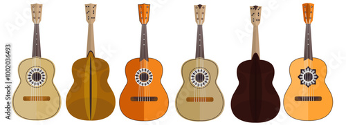 South American Latin Guitárron Vector Models