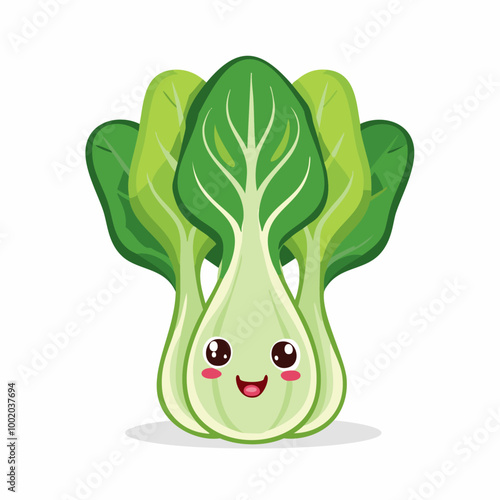 Bok Choy Vegetable Cute Cartoon Fresh Animation Kawaii Healthy Character
