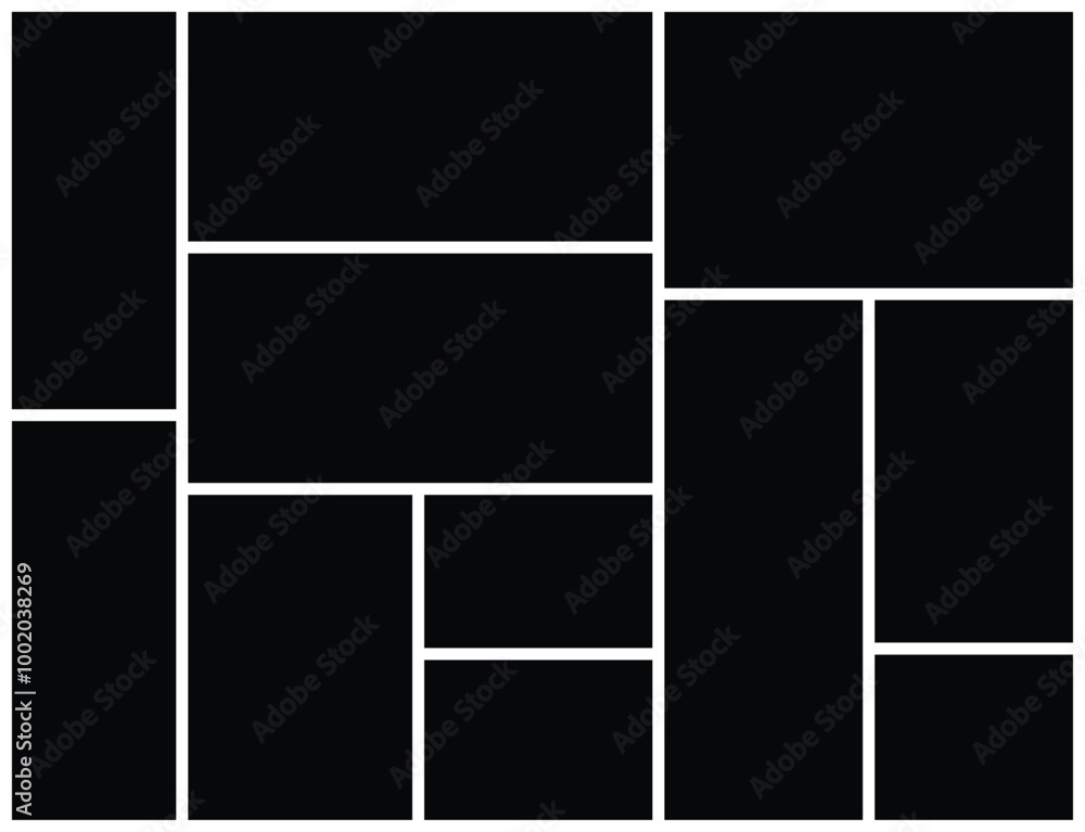 11 Vector photo collage. grid collage template for picture album presentation. interior photo presentation by collage 11 Vector photo collage. grid collage template for picture album presentation. interior photo presentation by collage