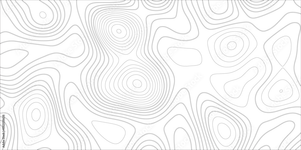 Ocean topographic line map with curvy wave isolines vector illustration ...