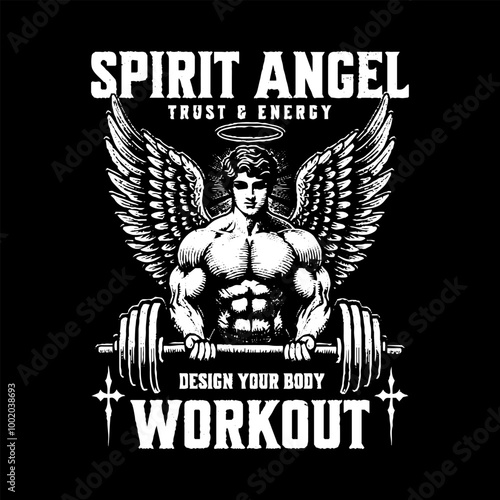 Spirit Angel Gym Workout Motivation T-Shirt Design