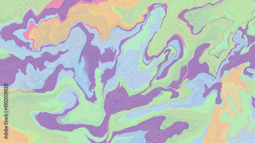 Wallpaper Mural Abstract watercolor painting featuring a blend of bright, contrasting colors.  Torontodigital.ca