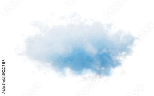 Isolated soft cloud, 3d rendering.