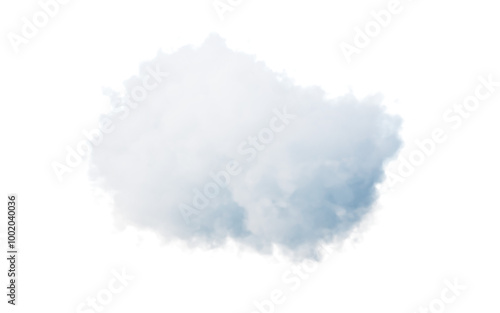 Isolated soft cloud, 3d rendering.