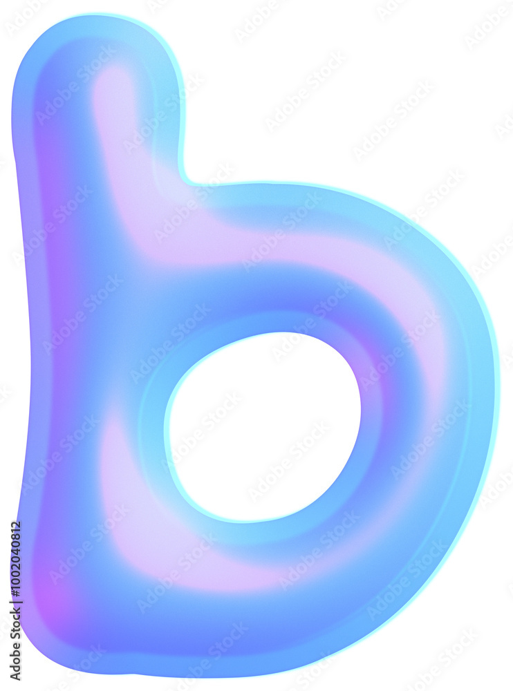 3D Holographic liquid Y2k Chrome alphabet Letter b 3D Holographic liquid Y2k Chrome alphabet Letter b