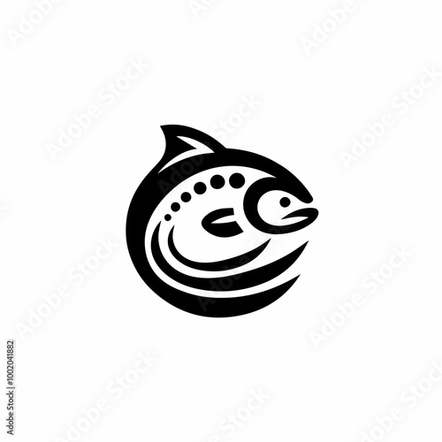 fish salmon animal logo design symbol