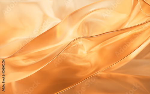 Cuadro en lienzo Transparent golden multilayer cloth background, 3d rendering.